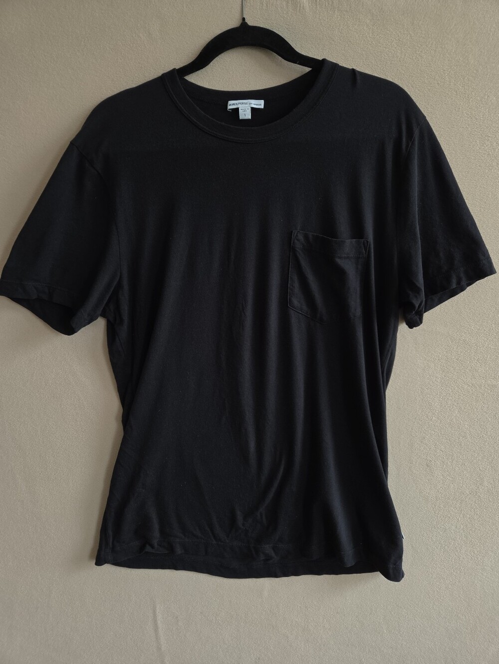 James Perse Lightweight Jersey Pocket Tee Black Size 1 Small